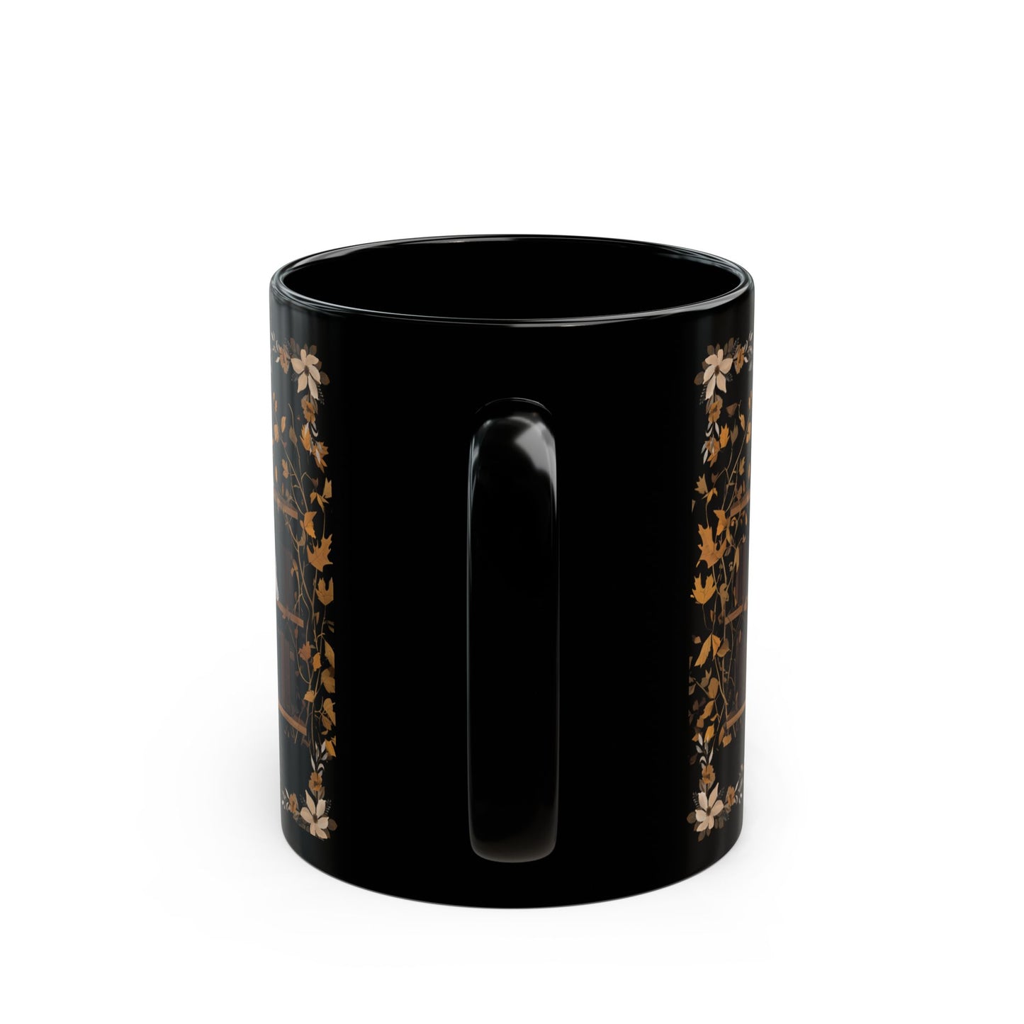 Cute Ghost Mug, Spooky Coffee Cup, Autumn Decor, Ghost Lovers Gift, 11oz 15oz Black Mug