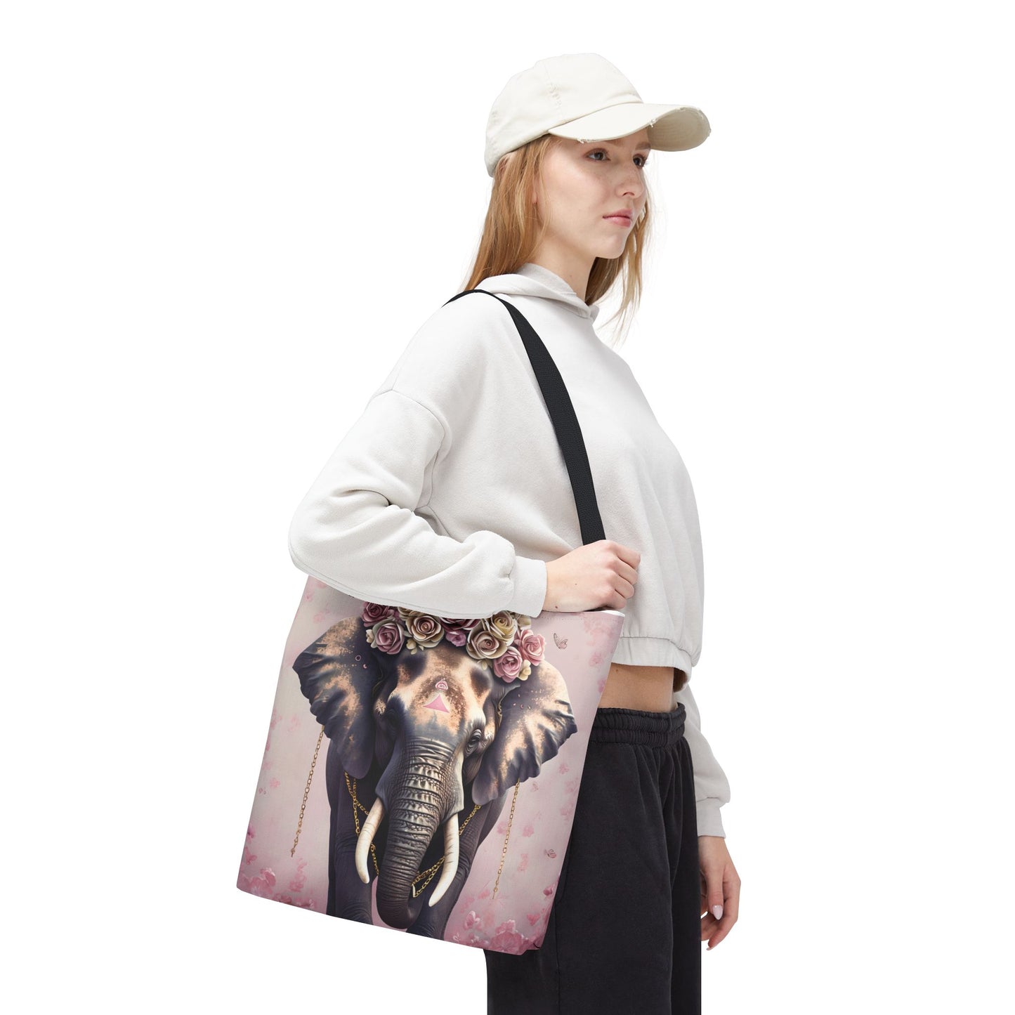 Floral Elephant Tote Bag