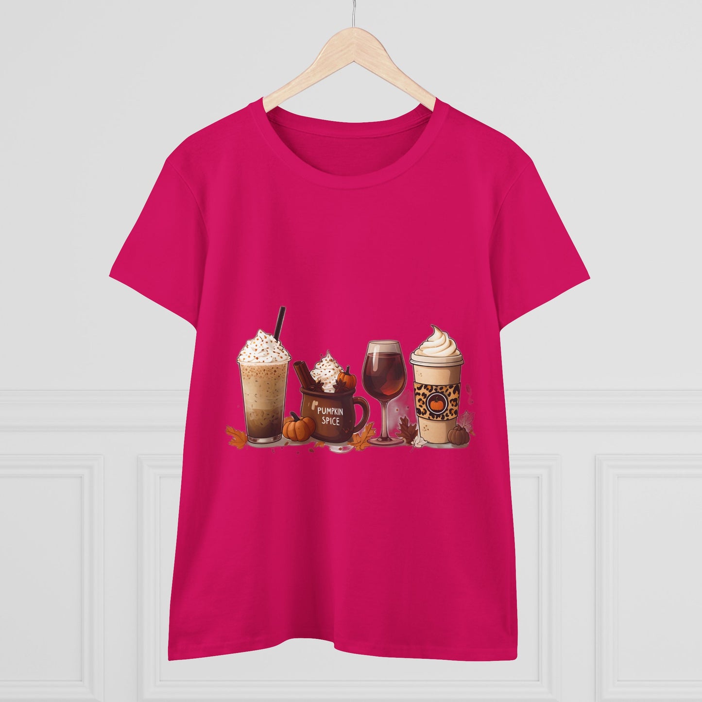 Autumnal Coffee-Themed Women's T-Shirt, Cozy Fall Tee, Pumpkin Spice Lovers Gift, Casual Everyday Wear, Thanksgiving Top