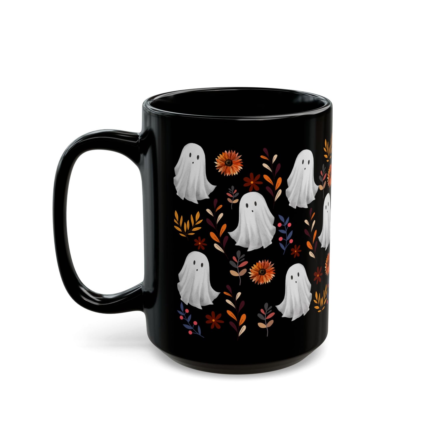 Halloween Ghost Mug, Cute Ceramic Cup, Fall Decor, Gift for Spooky Season Lovers, Coffee, Tea, Autumn Atmosphere