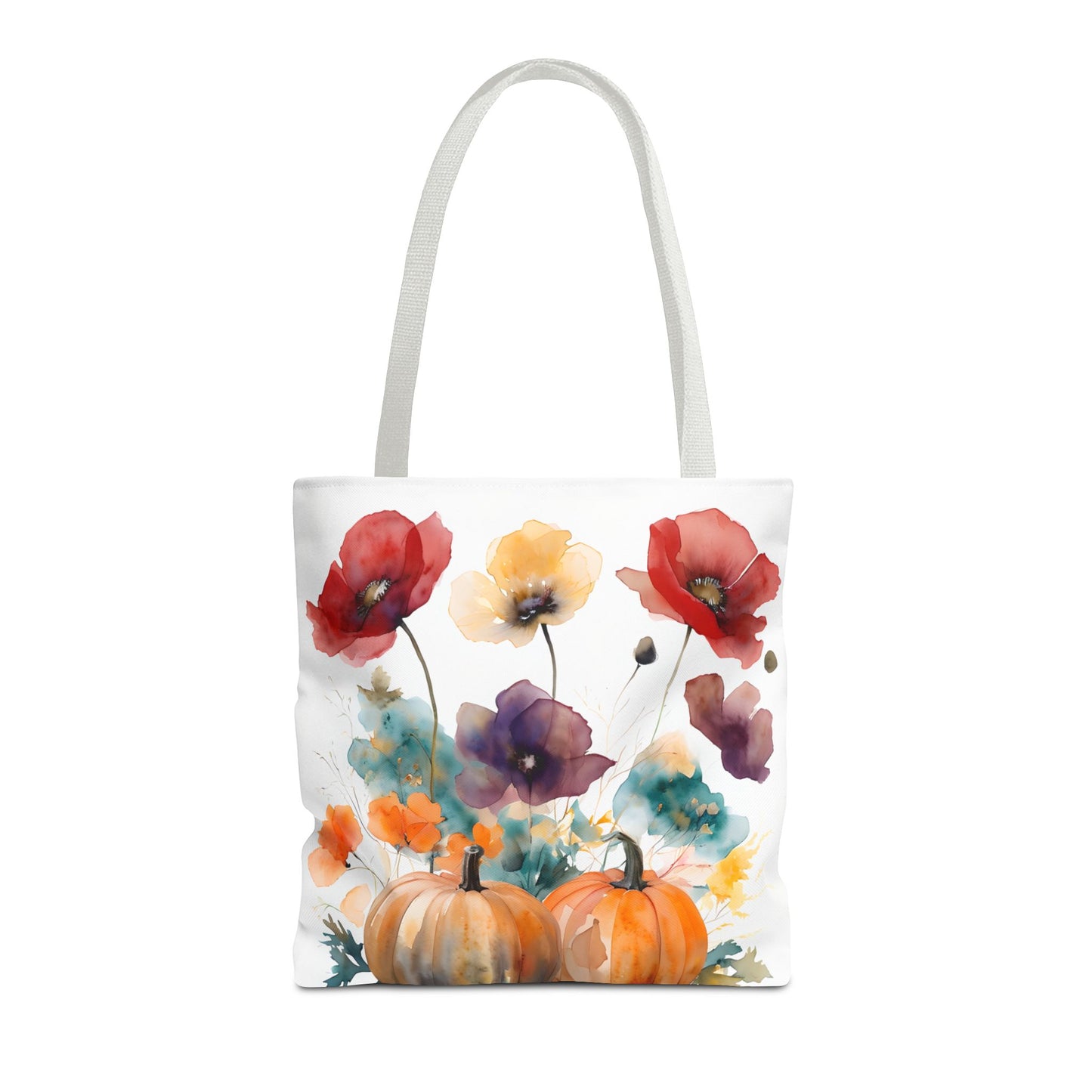 Autumn Floral Tote Bag, Fall Shopper, Flower Gift Bag, Eco-Friendly Carryall, Seasonal Market Tote - Perfect for Thanksgiving & Everyday Use