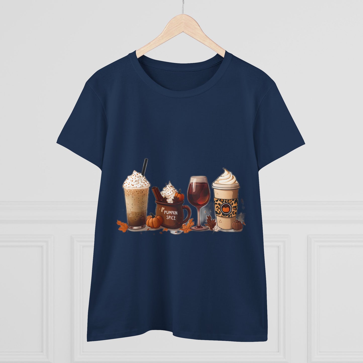 Autumnal Coffee-Themed Women's T-Shirt, Cozy Fall Tee, Pumpkin Spice Lovers Gift, Casual Everyday Wear, Thanksgiving Top
