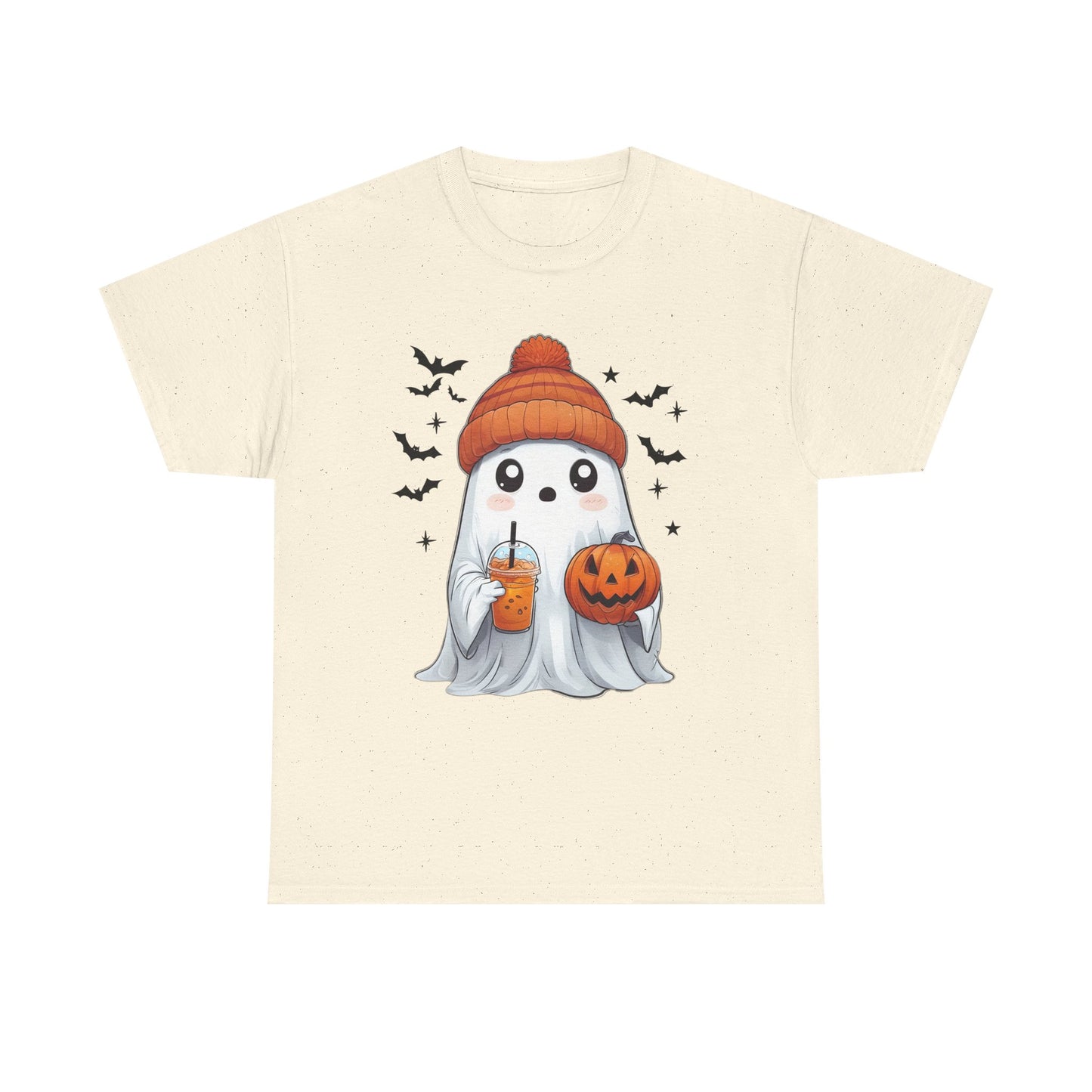 Halloween Ghost Unisex Heavy Cotton Tee, Cute Ghost Shirt, Fall Fashion, Halloween Costume, Spooky Season Apparel, Pumpkin Tee