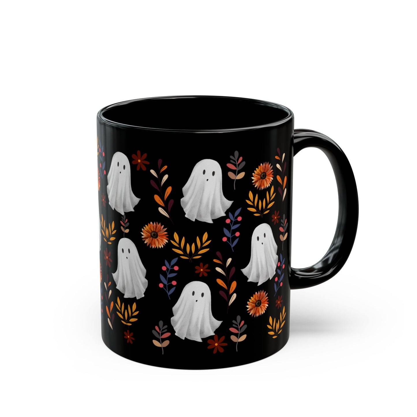 Halloween Ghost Mug, Cute Ceramic Cup, Fall Decor, Gift for Spooky Season Lovers, Coffee, Tea, Autumn Atmosphere