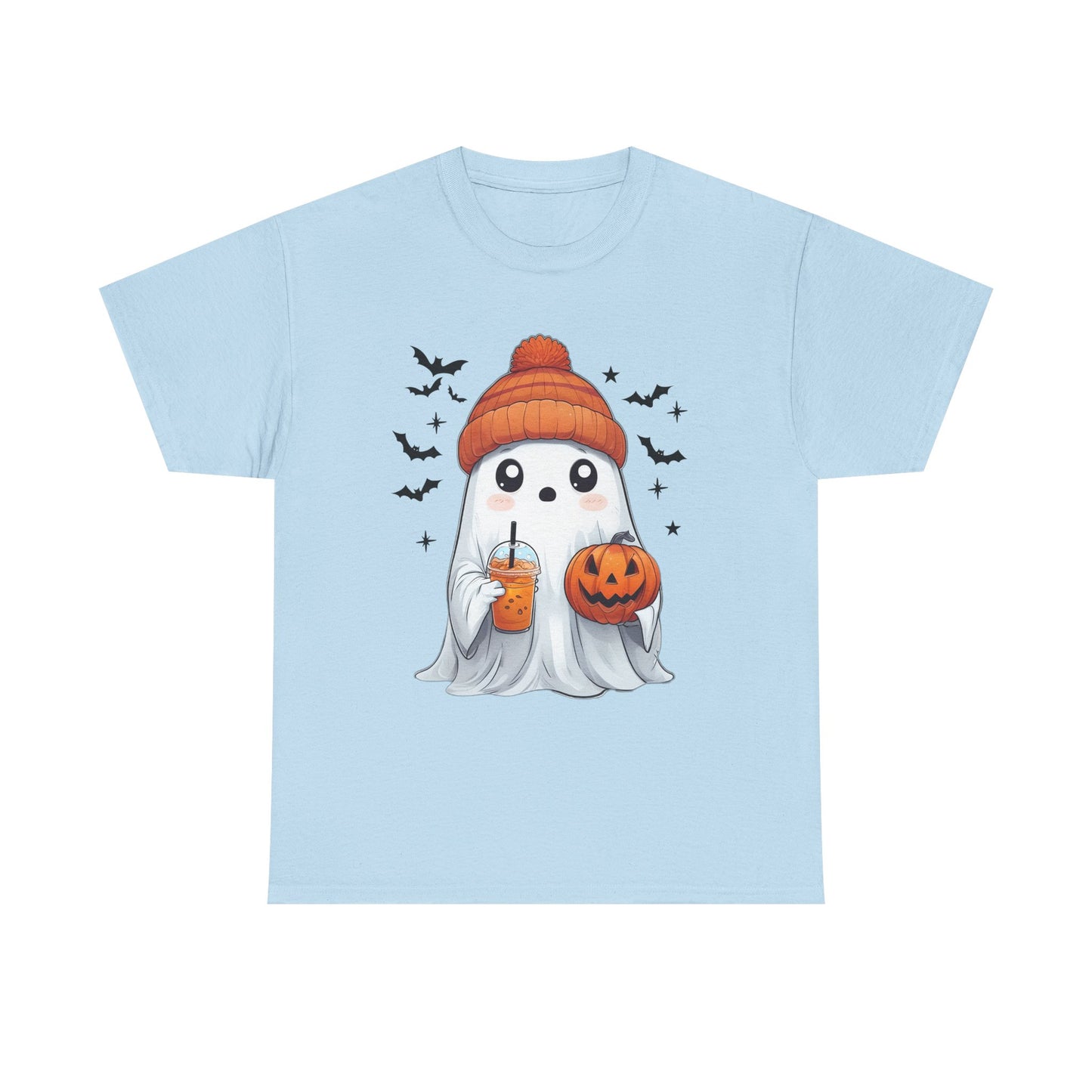 Halloween Ghost Unisex Heavy Cotton Tee, Cute Ghost Shirt, Fall Fashion, Halloween Costume, Spooky Season Apparel, Pumpkin Tee