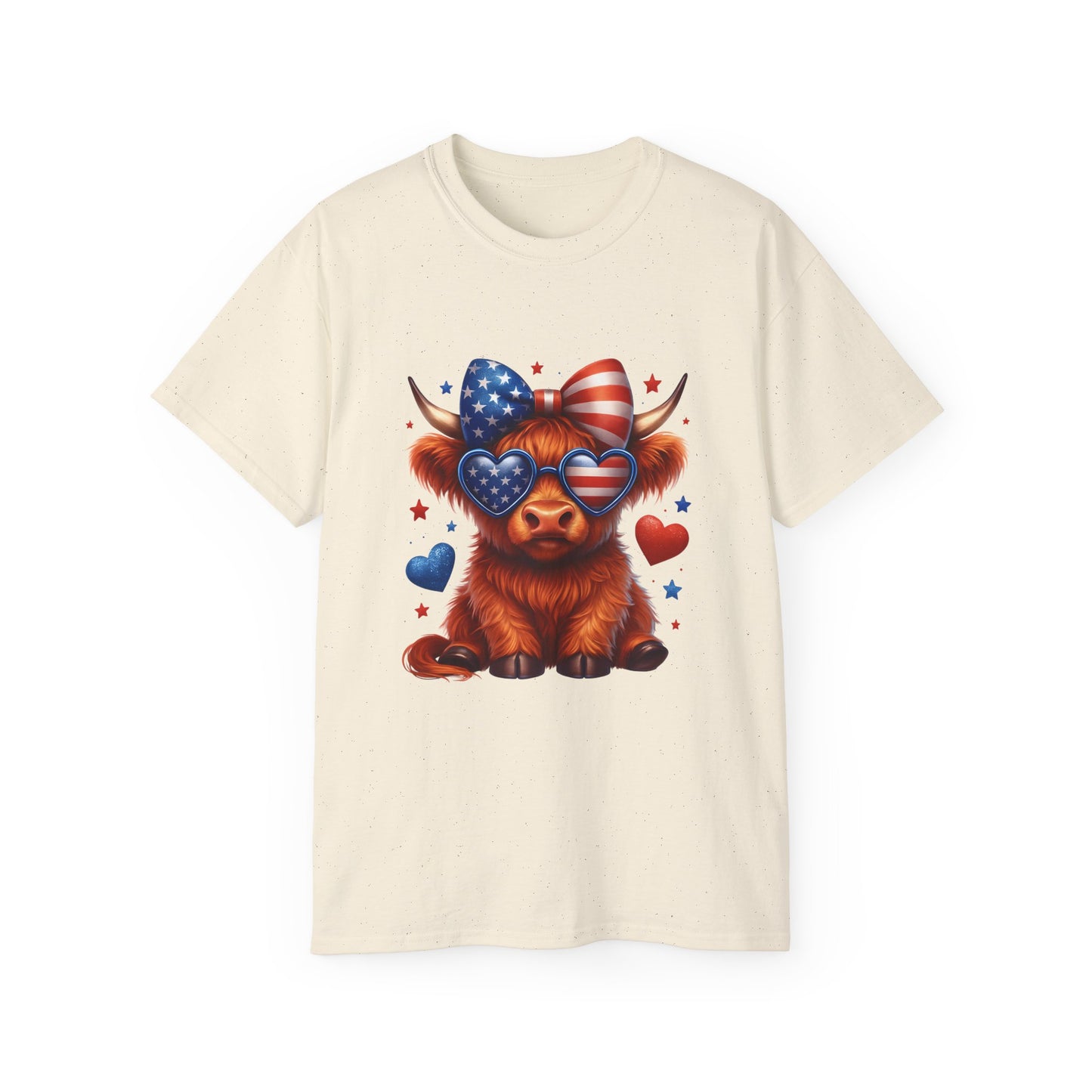 Highland Cow Patriotic Tee