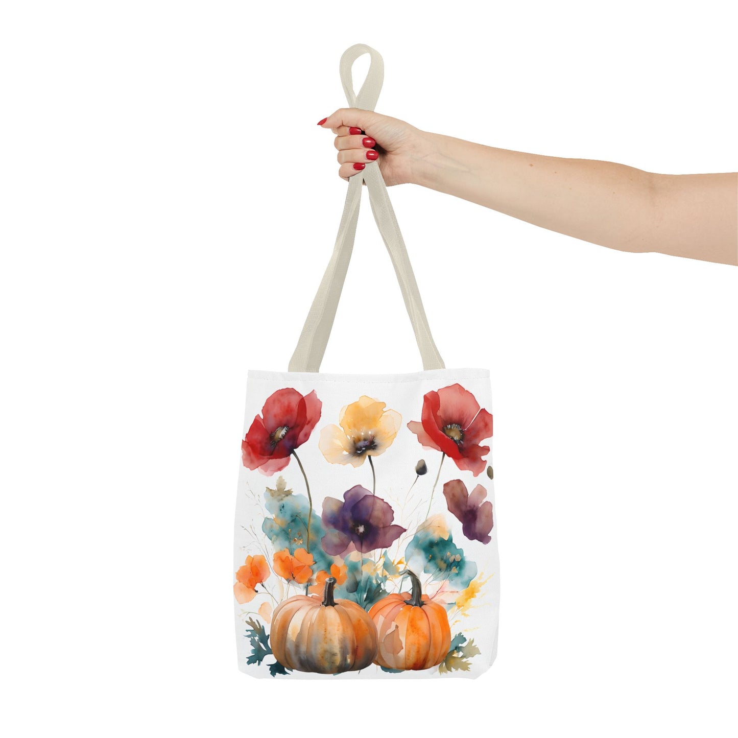 Autumn Floral Tote Bag, Fall Shopper, Flower Gift Bag, Eco-Friendly Carryall, Seasonal Market Tote - Perfect for Thanksgiving & Everyday Use