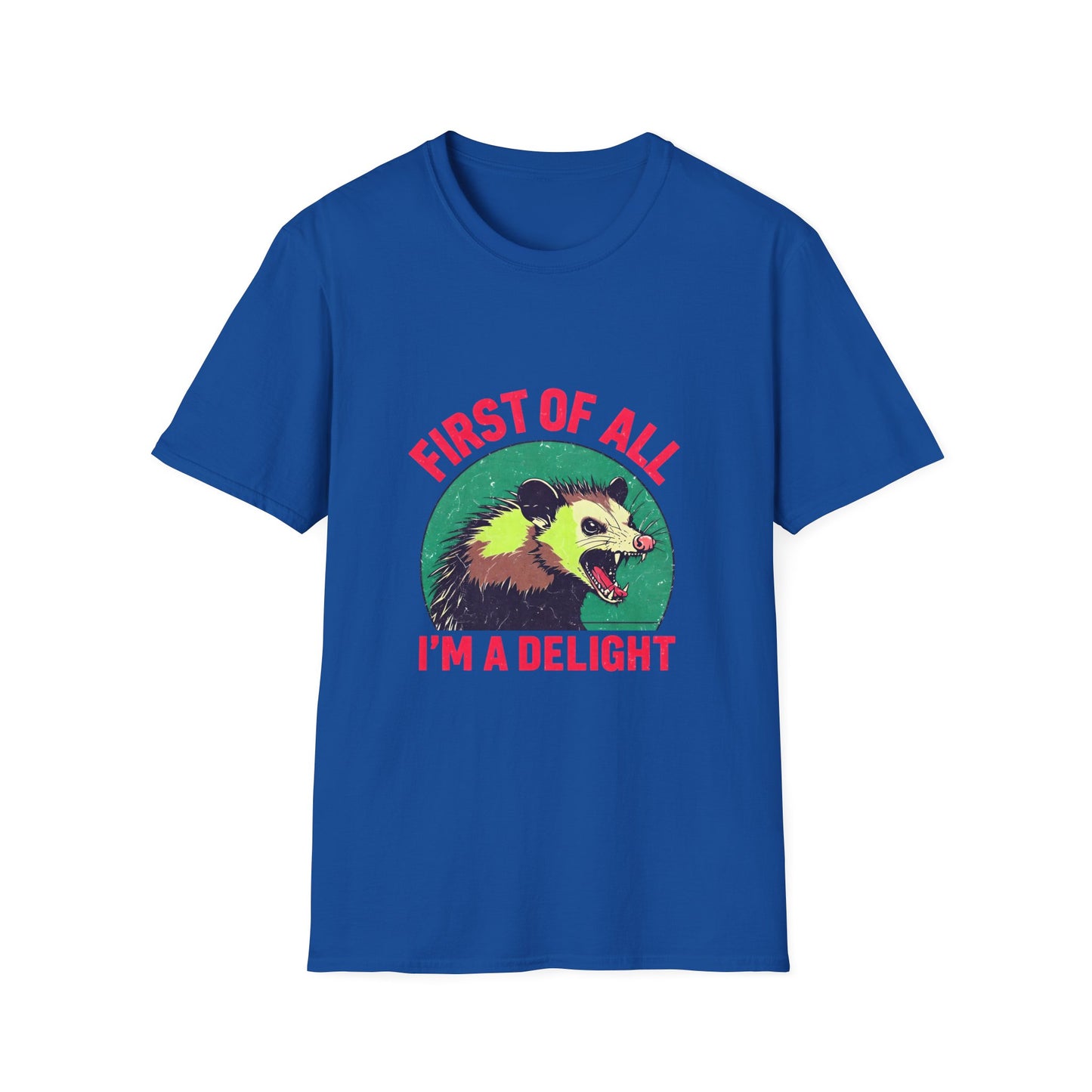 Playful Opossum T-Shirt, Fun Graphic Tee, Funny Animal Shirt, Unisex Softstyle Tee, Unique Gift Idea, Casual Wear