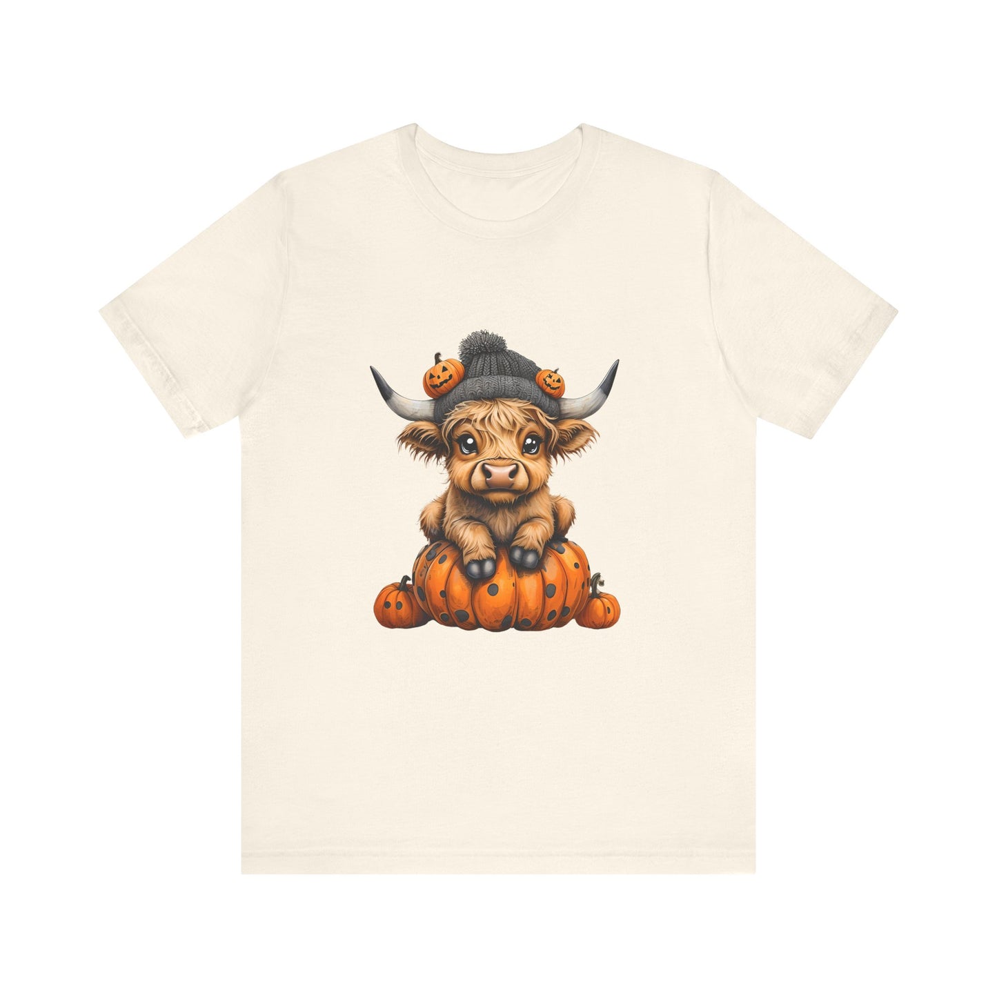 Adorable Halloween Cow T-Shirt, Cute Fall Tee, Pumpkin Farm Shirt, Gift for Animal Lovers, Unisex Halloween Jersey Tee