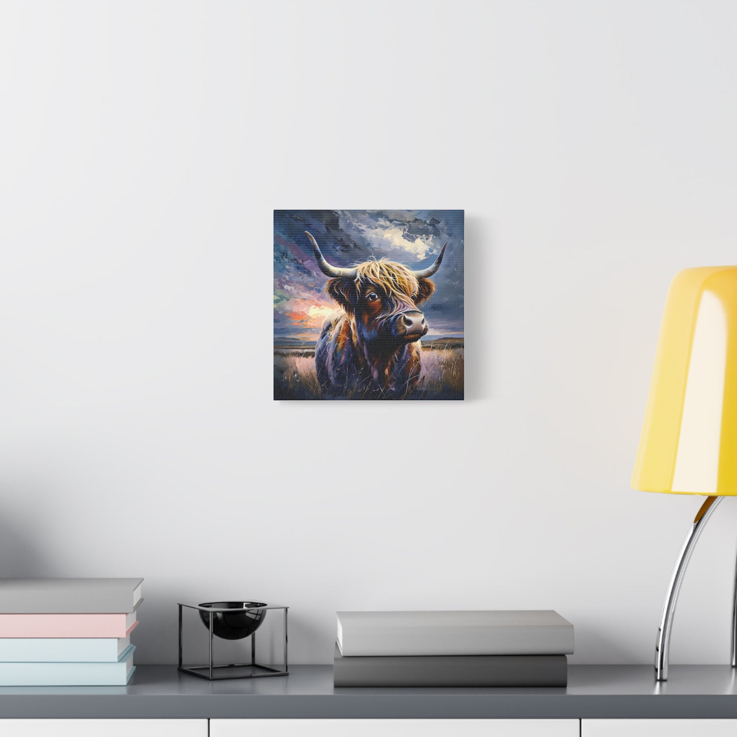 Canvas Print - Highland Cow on the plains