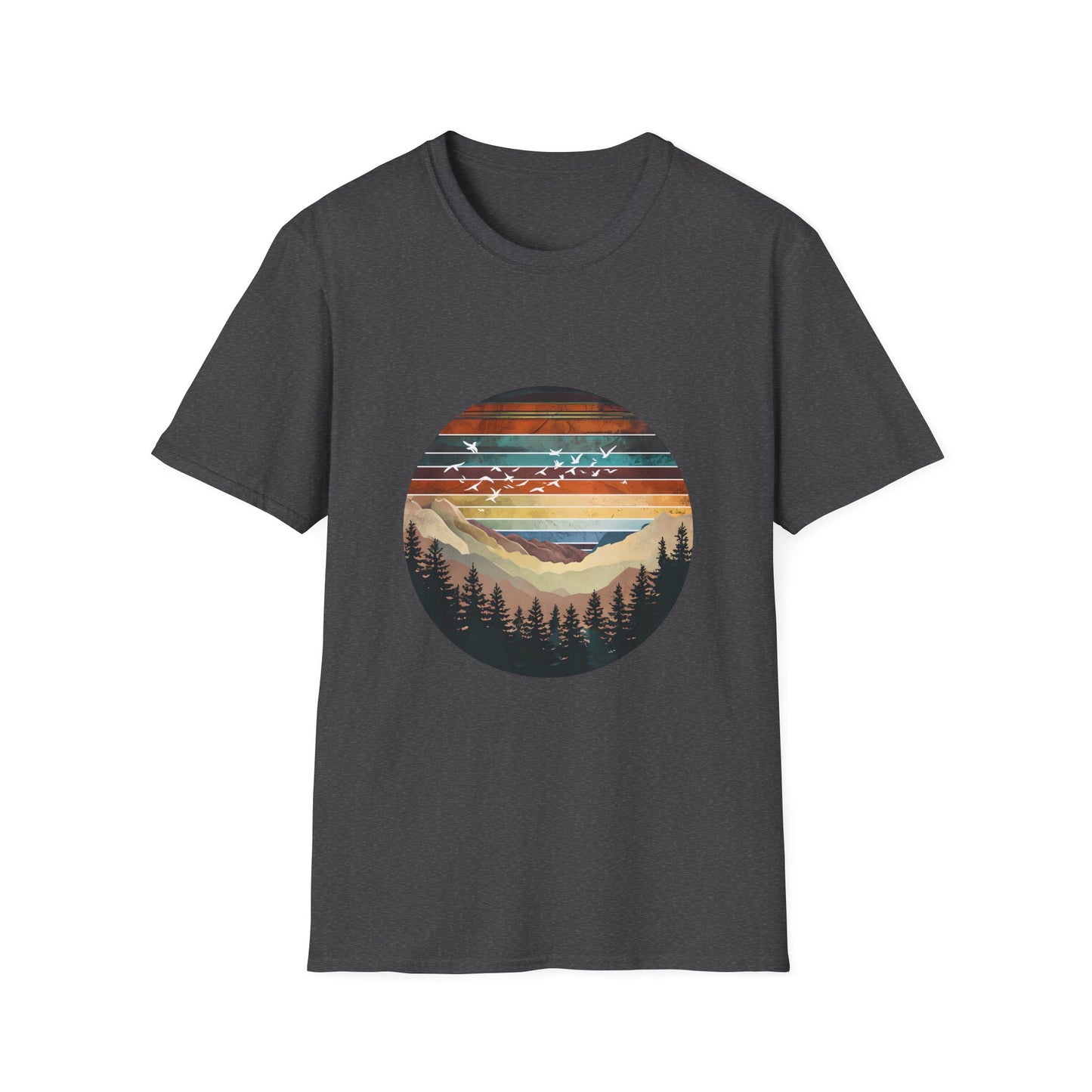Mountain Sunset Unisex T-Shirt, Nature Lover Gift, Outdoor Adventure Tee, Summer Camp Wear, Eco-friendly Apparel, Travel Shirt
