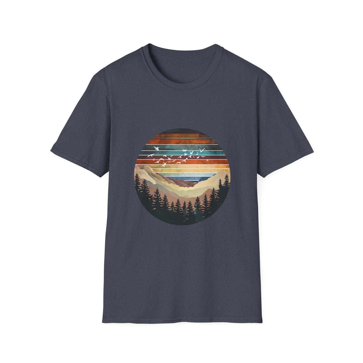 Mountain Sunset Unisex T-Shirt, Nature Lover Gift, Outdoor Adventure Tee, Summer Camp Wear, Eco-friendly Apparel, Travel Shirt