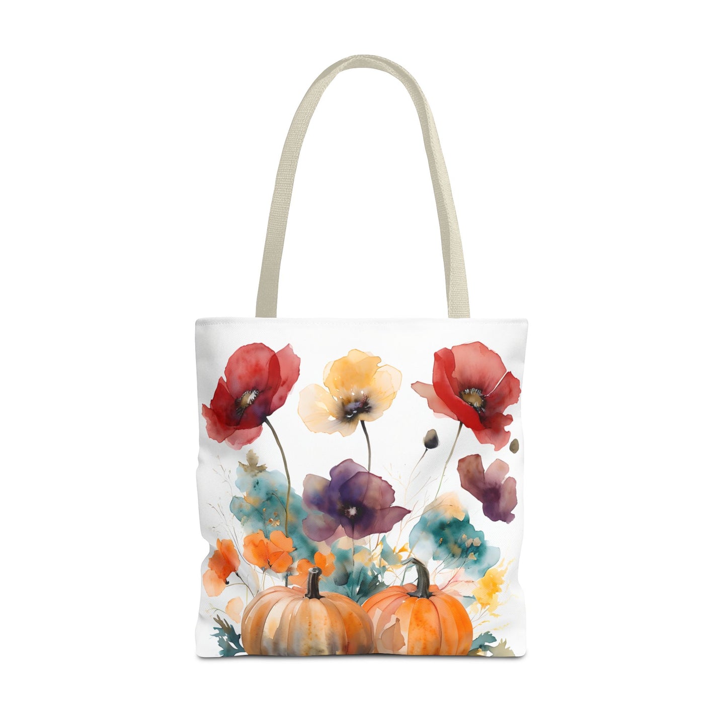 Autumn Floral Tote Bag, Fall Shopper, Flower Gift Bag, Eco-Friendly Carryall, Seasonal Market Tote - Perfect for Thanksgiving & Everyday Use
