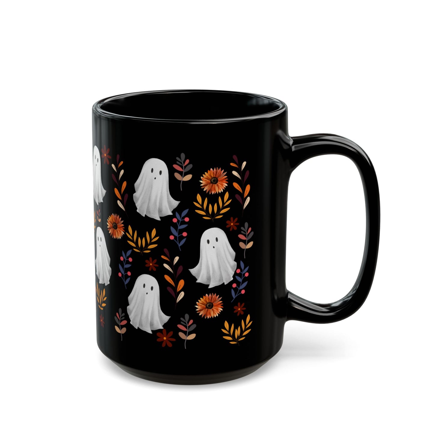 Halloween Ghost Mug, Cute Ceramic Cup, Fall Decor, Gift for Spooky Season Lovers, Coffee, Tea, Autumn Atmosphere