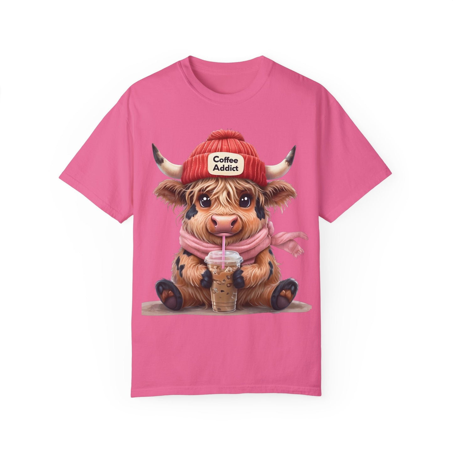 Coffee Addict Highland Cow T-shirt