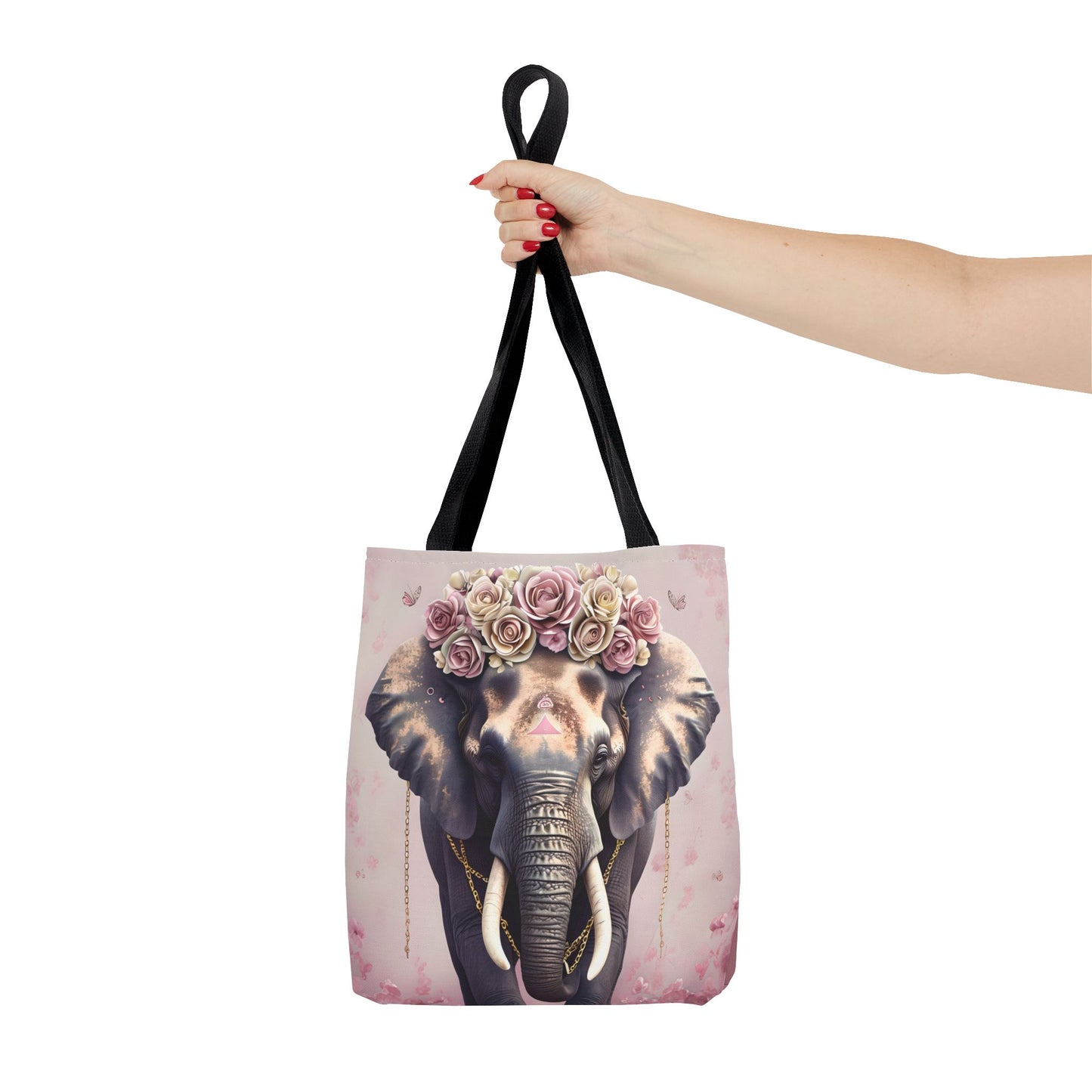 Floral Elephant Tote Bag
