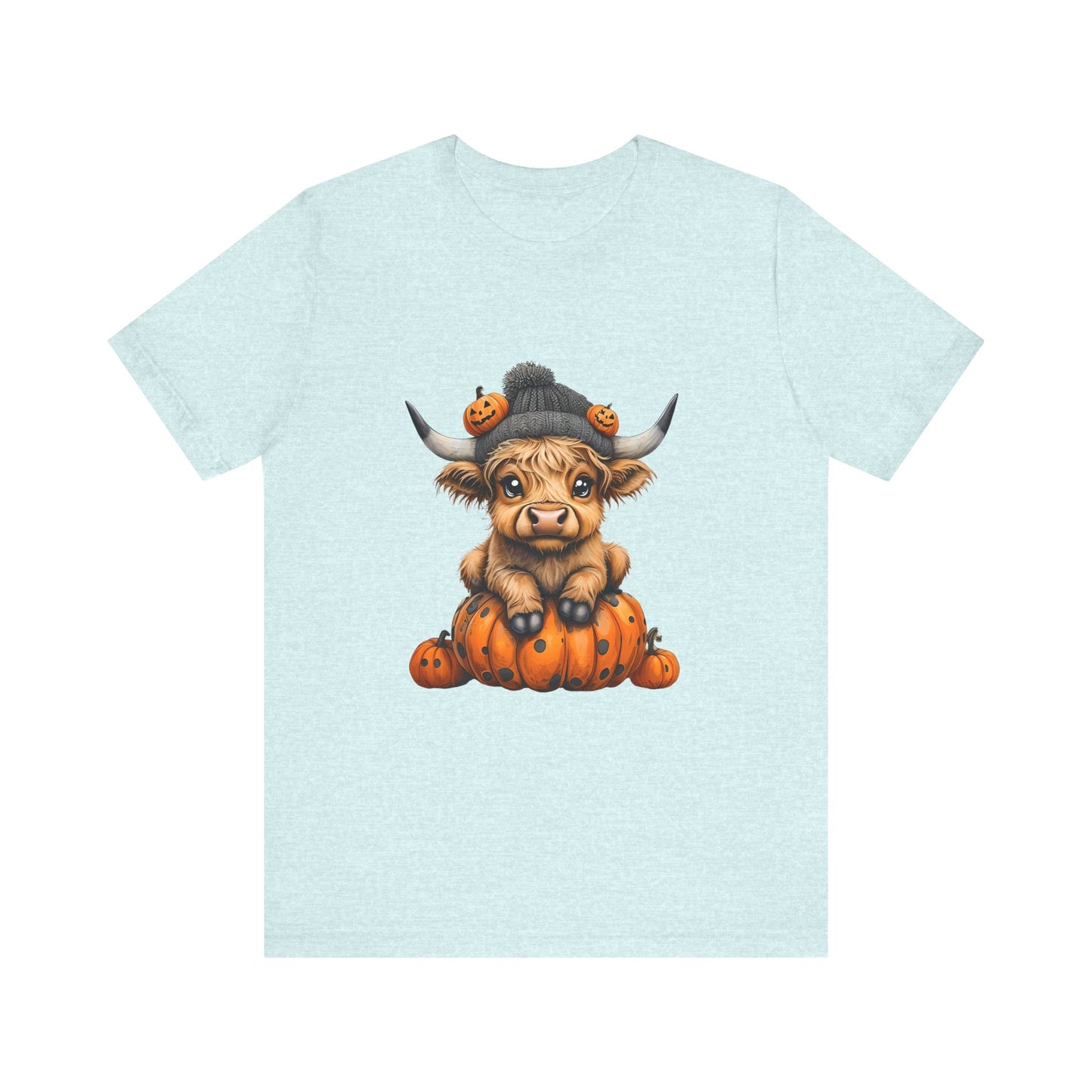 Adorable Halloween Cow T-Shirt, Cute Fall Tee, Pumpkin Farm Shirt, Gift for Animal Lovers, Unisex Halloween Jersey Tee