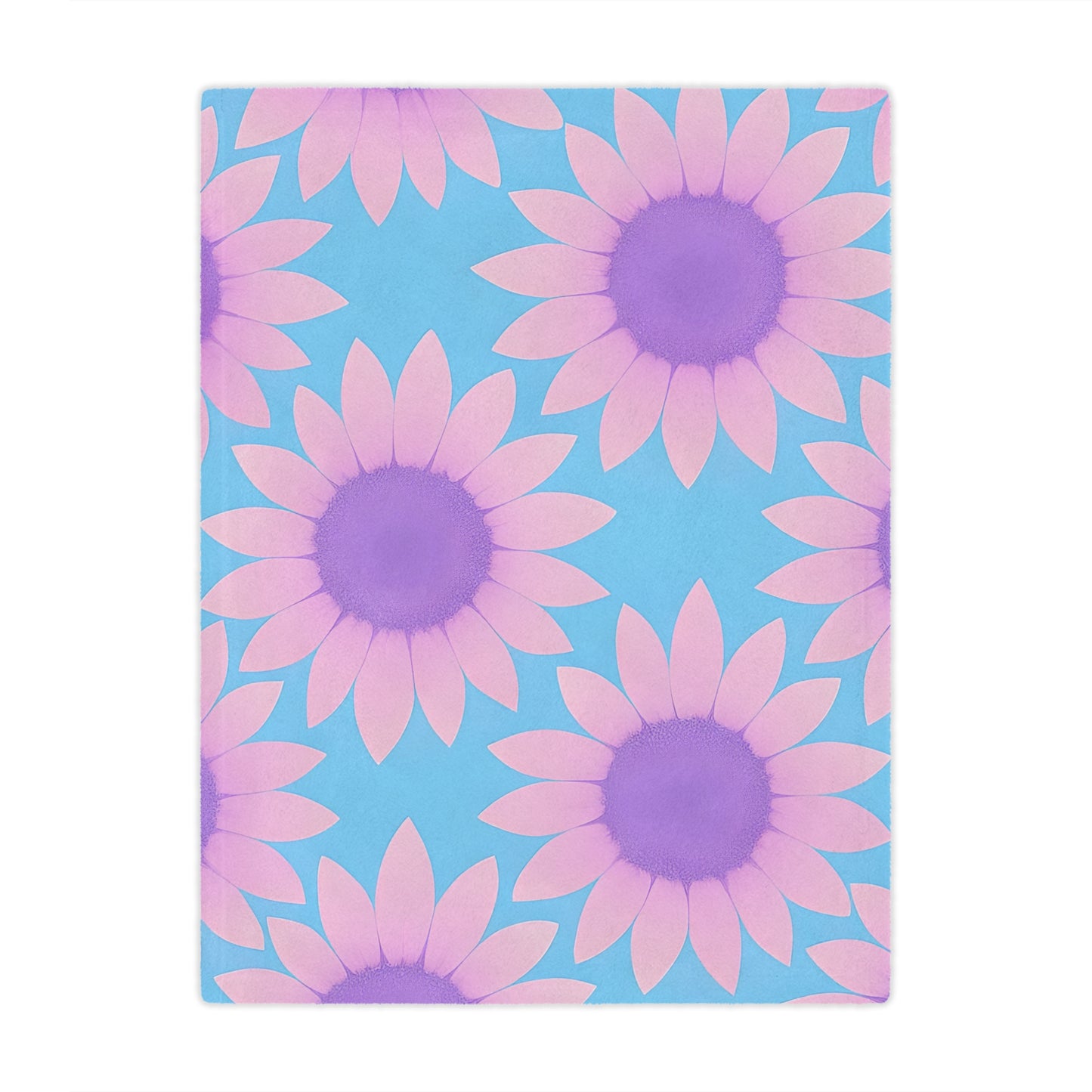 Sunflower Pastel Pattern Minky Baby Blanket, Floral Baby Blanket, Soft Nursery Blanket, Baby Shower Gift, Newborn Gift, Gender Neutral Baby