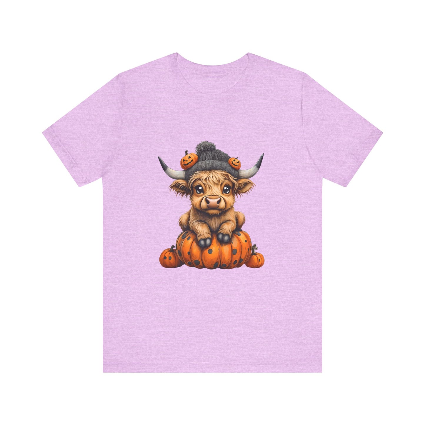 Adorable Halloween Cow T-Shirt, Cute Fall Tee, Pumpkin Farm Shirt, Gift for Animal Lovers, Unisex Halloween Jersey Tee