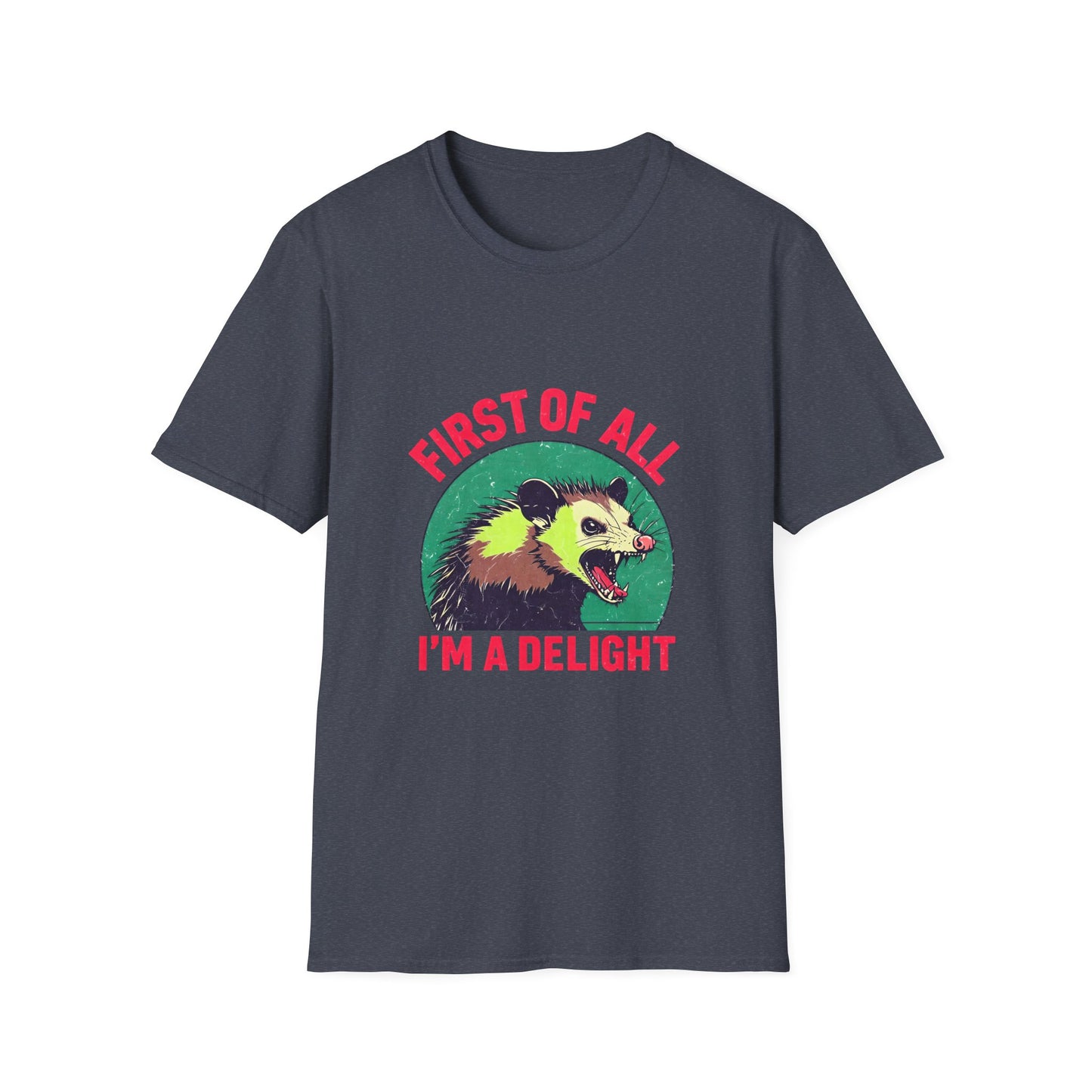 Playful Opossum T-Shirt, Fun Graphic Tee, Funny Animal Shirt, Unisex Softstyle Tee, Unique Gift Idea, Casual Wear