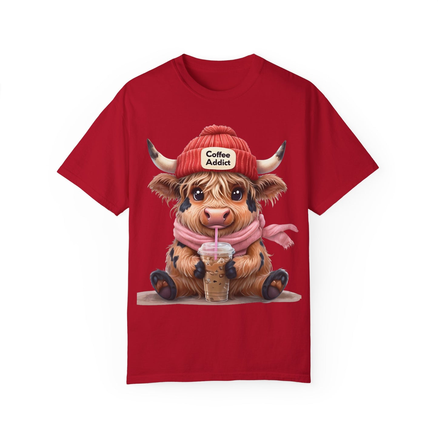 Coffee Addict Highland Cow T-shirt