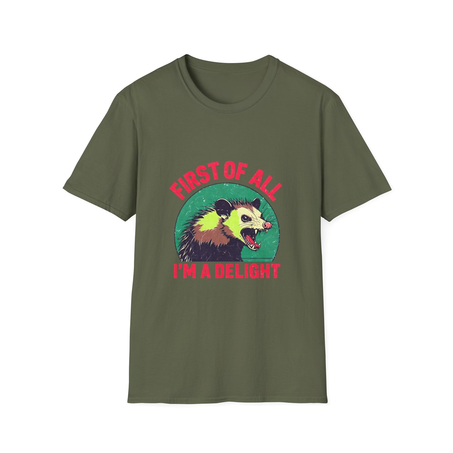 Playful Opossum T-Shirt, Fun Graphic Tee, Funny Animal Shirt, Unisex Softstyle Tee, Unique Gift Idea, Casual Wear