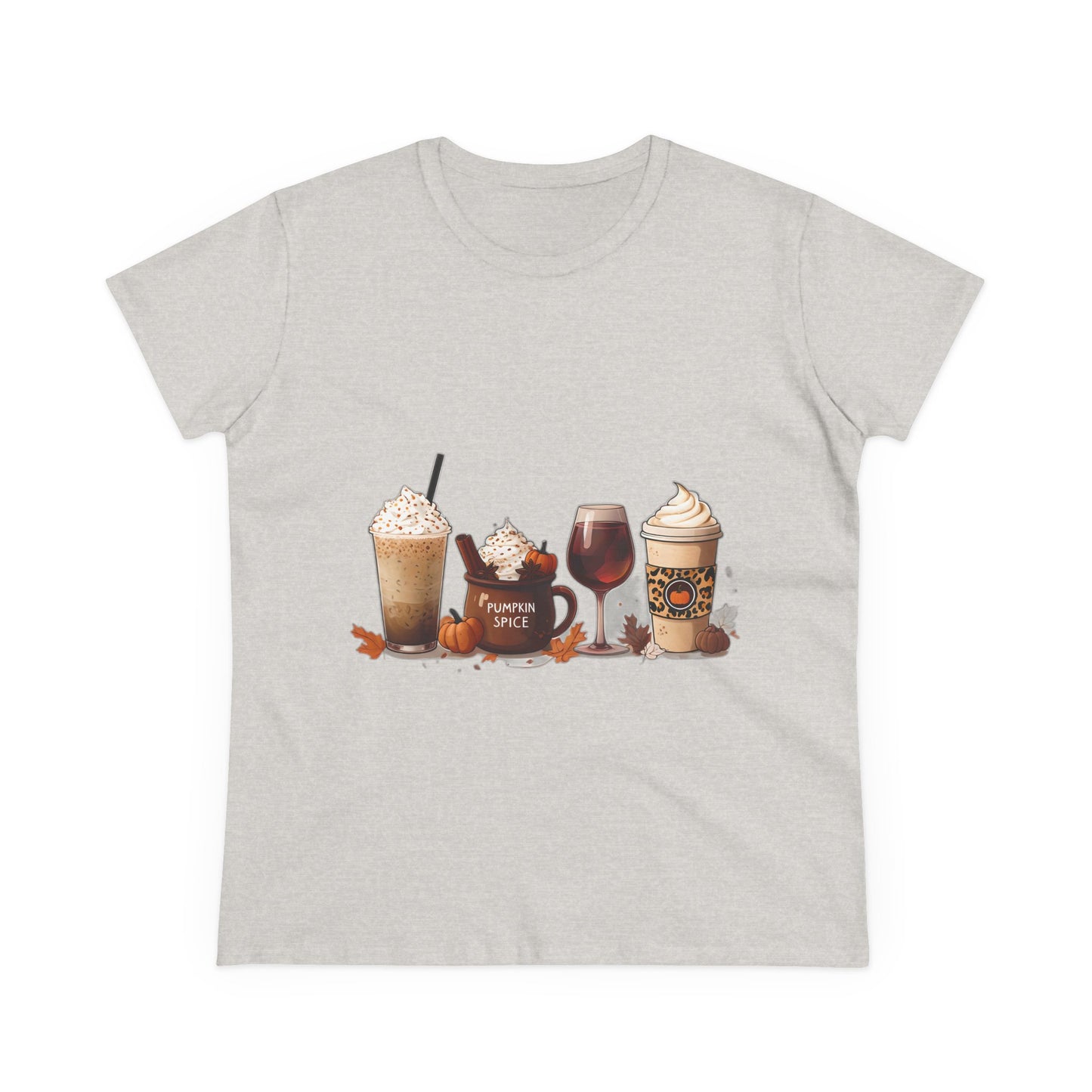 Autumnal Coffee-Themed Women's T-Shirt, Cozy Fall Tee, Pumpkin Spice Lovers Gift, Casual Everyday Wear, Thanksgiving Top
