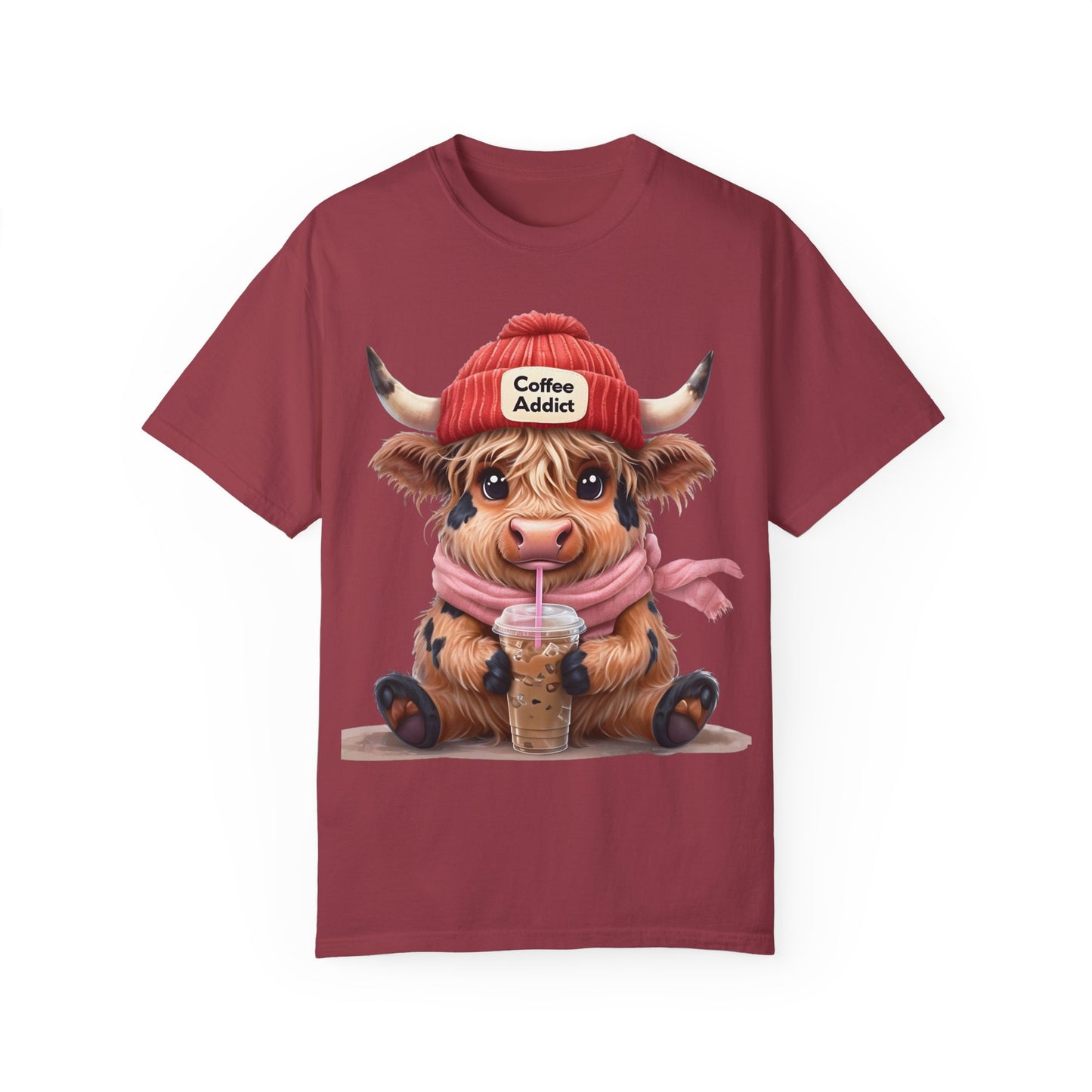 Coffee Addict Highland Cow T-shirt