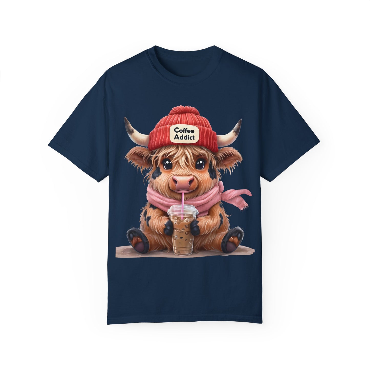 Coffee Addict Highland Cow T-shirt