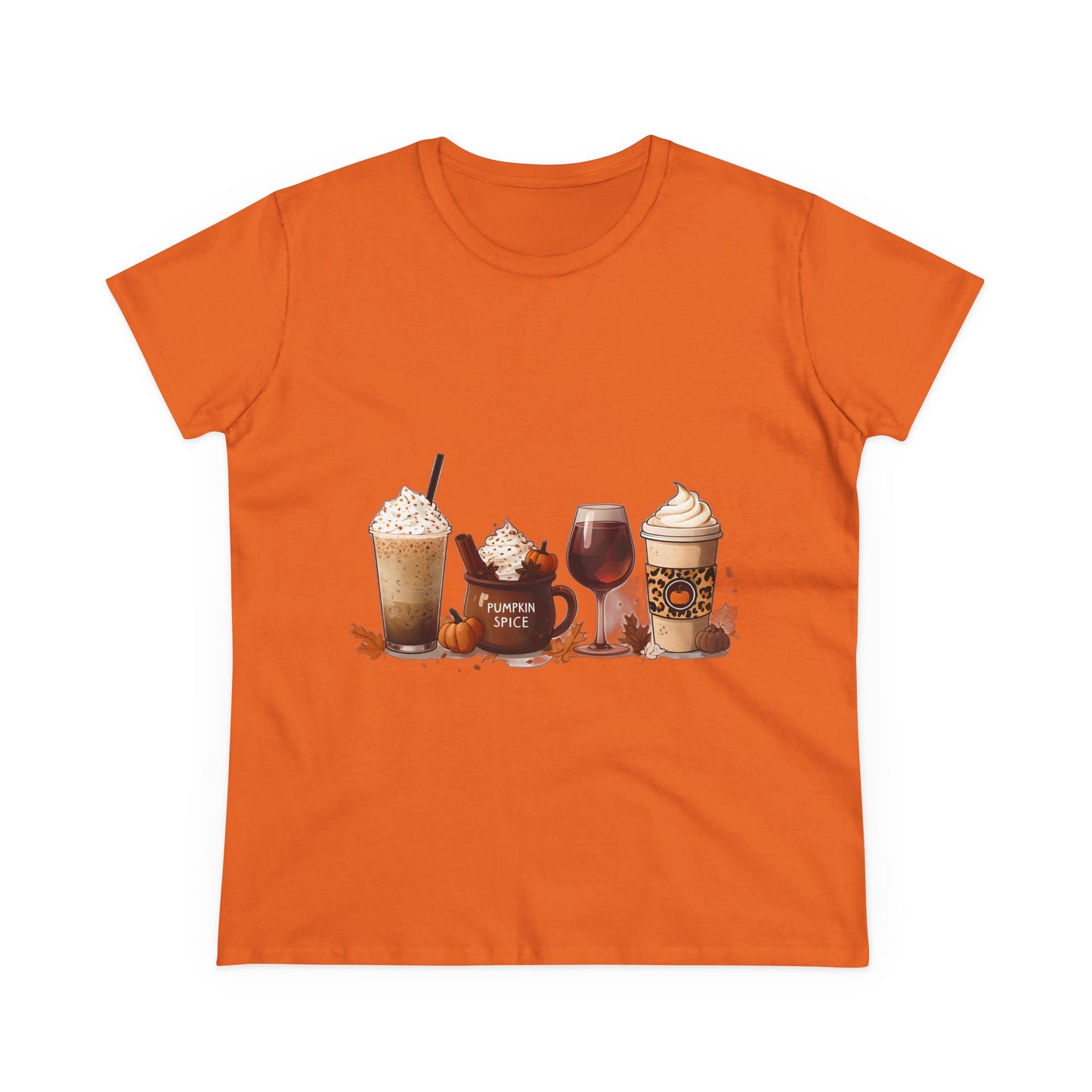 Autumnal Coffee-Themed Women's T-Shirt, Cozy Fall Tee, Pumpkin Spice Lovers Gift, Casual Everyday Wear, Thanksgiving Top