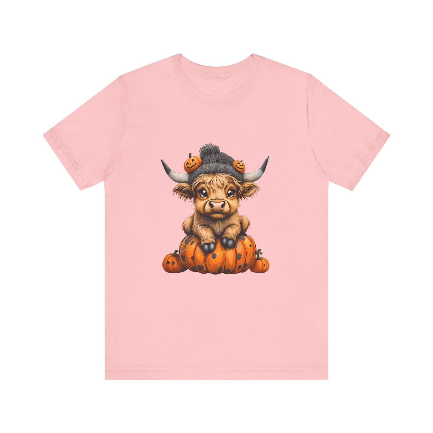 Adorable Halloween Cow T-Shirt, Cute Fall Tee, Pumpkin Farm Shirt, Gift for Animal Lovers, Unisex Halloween Jersey Tee