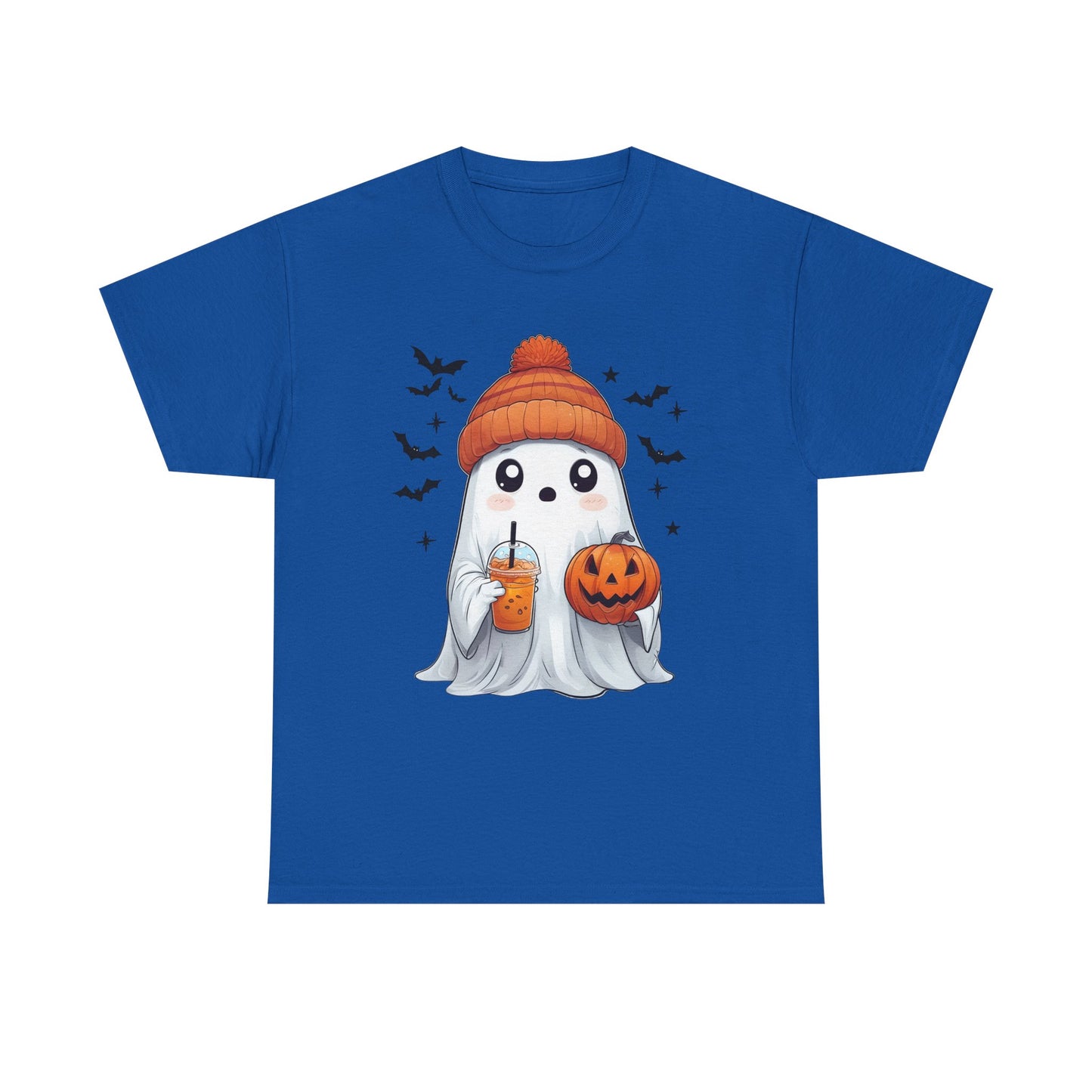 Halloween Ghost Unisex Heavy Cotton Tee, Cute Ghost Shirt, Fall Fashion, Halloween Costume, Spooky Season Apparel, Pumpkin Tee