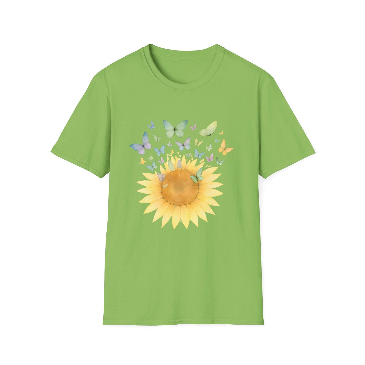 Watercolor Sunflower and Butterflies T-Shirt