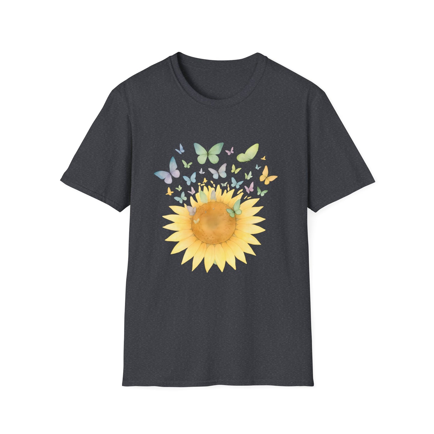 Watercolor Sunflower and Butterflies T-Shirt
