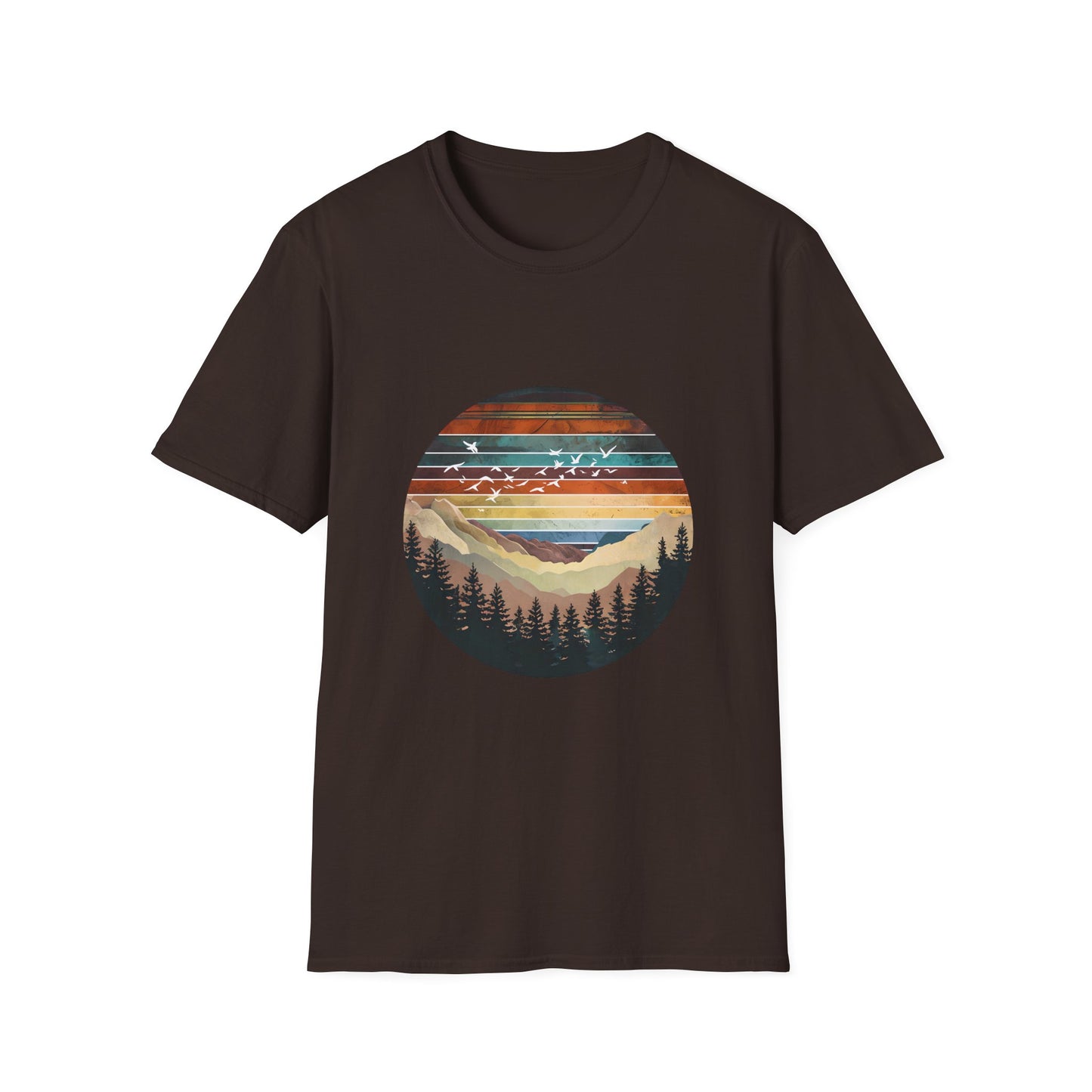 Mountain Sunset Unisex T-Shirt, Nature Lover Gift, Outdoor Adventure Tee, Summer Camp Wear, Eco-friendly Apparel, Travel Shirt