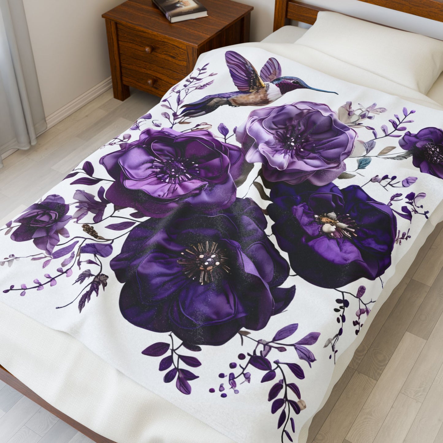 Velveteen Plush Blanket - Cozy Floral Home Decor and Gift Giving