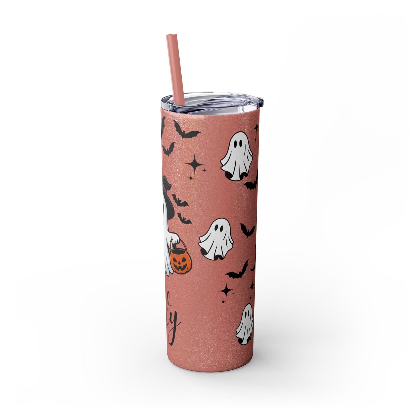 Personalized Ghost Tumbler, 20oz Halloween Skinny Tumbler with Straw, Cute Halloween Gift, Custom Drinkware for Fall Celebrations