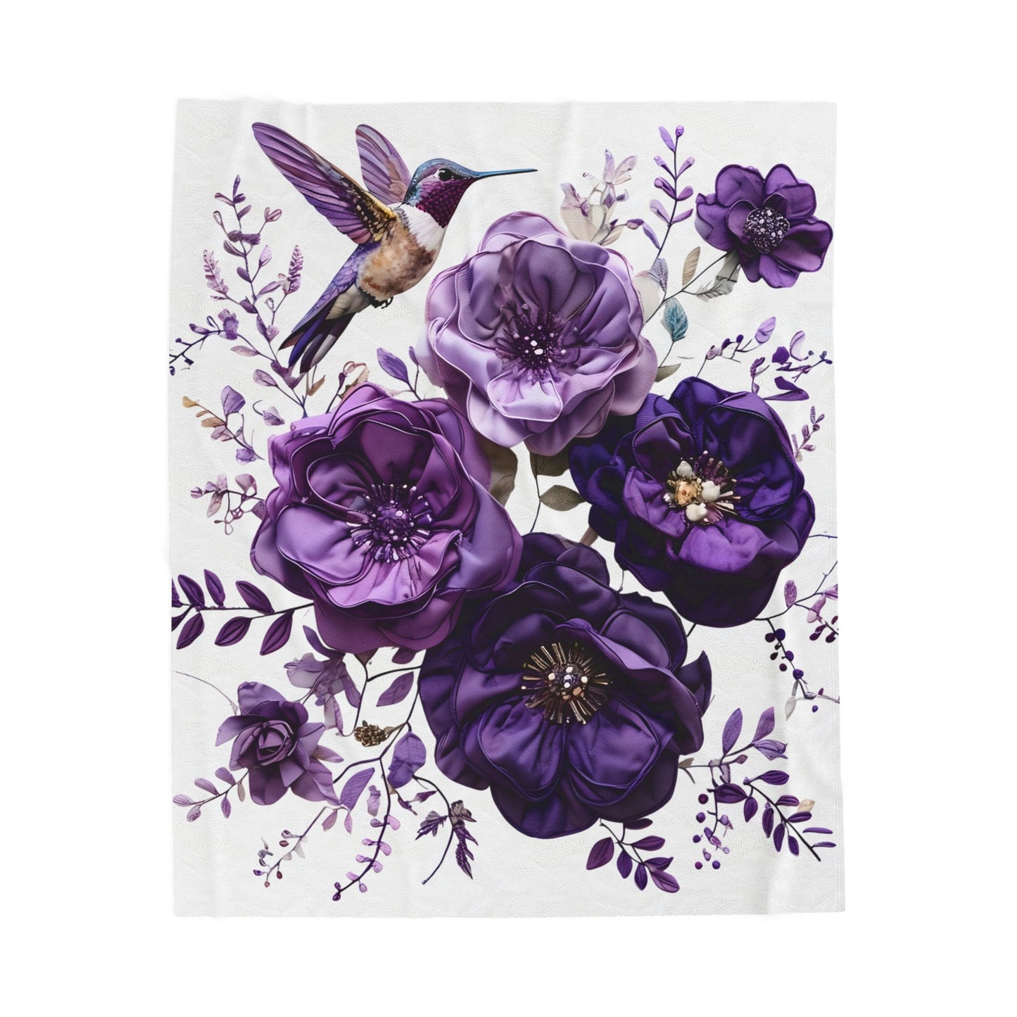 Velveteen Plush Blanket - Cozy Floral Home Decor and Gift Giving