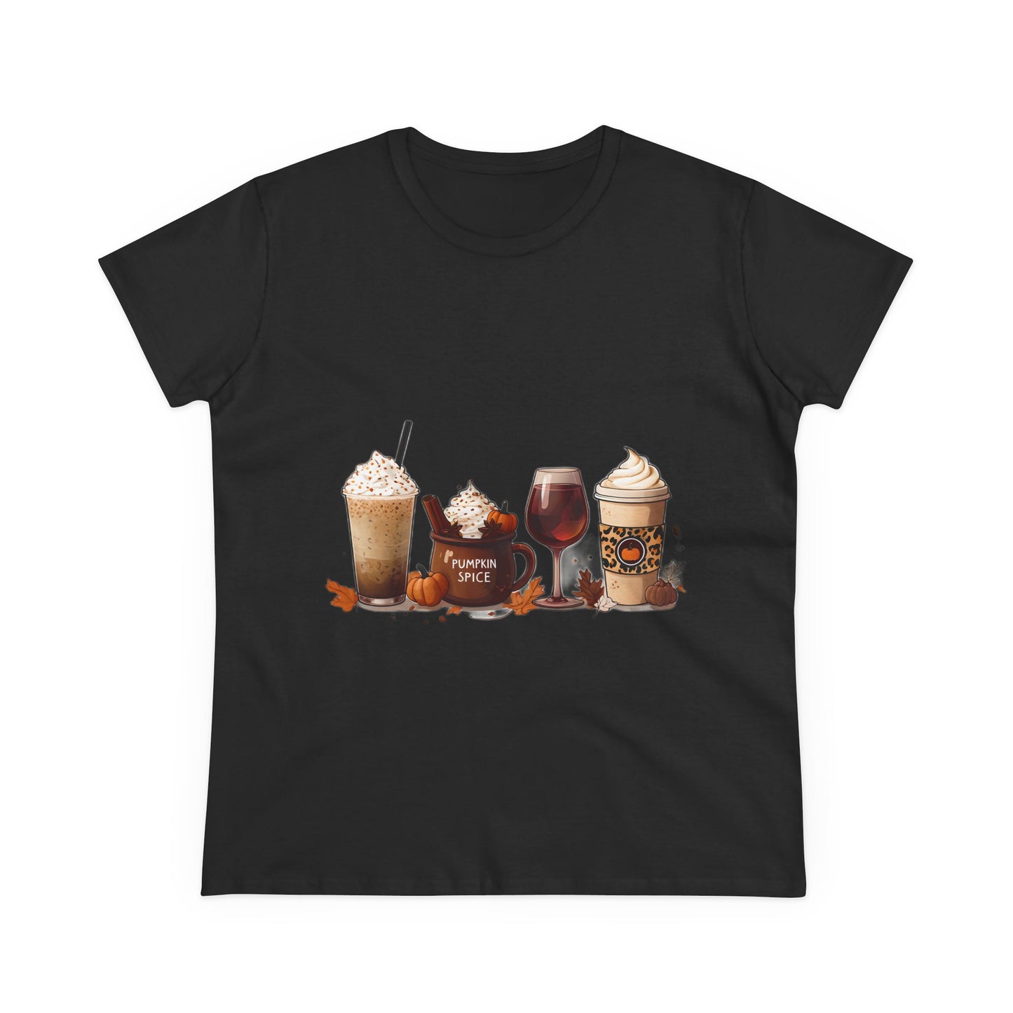 Autumnal Coffee-Themed Women's T-Shirt, Cozy Fall Tee, Pumpkin Spice Lovers Gift, Casual Everyday Wear, Thanksgiving Top
