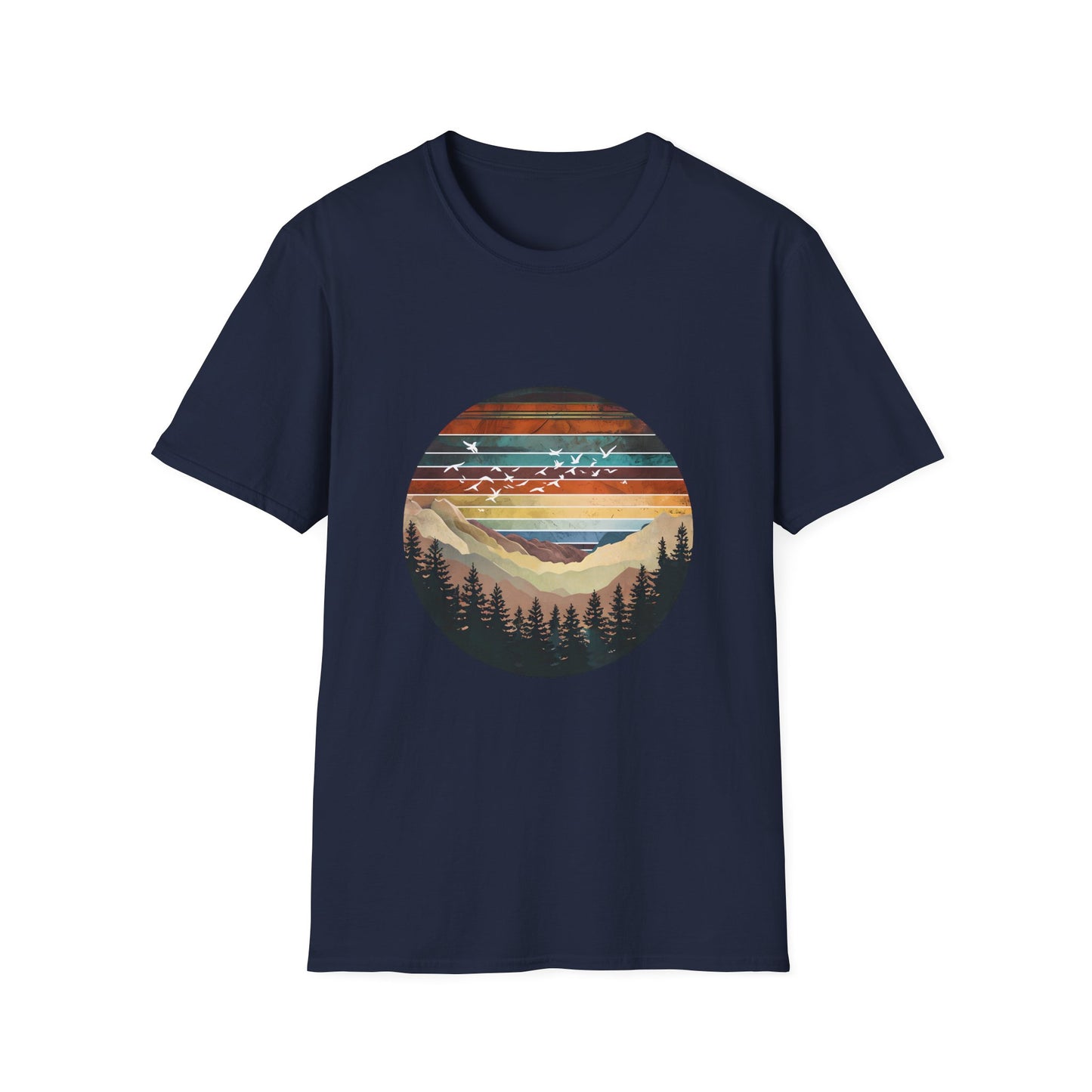 Mountain Sunset Unisex T-Shirt, Nature Lover Gift, Outdoor Adventure Tee, Summer Camp Wear, Eco-friendly Apparel, Travel Shirt