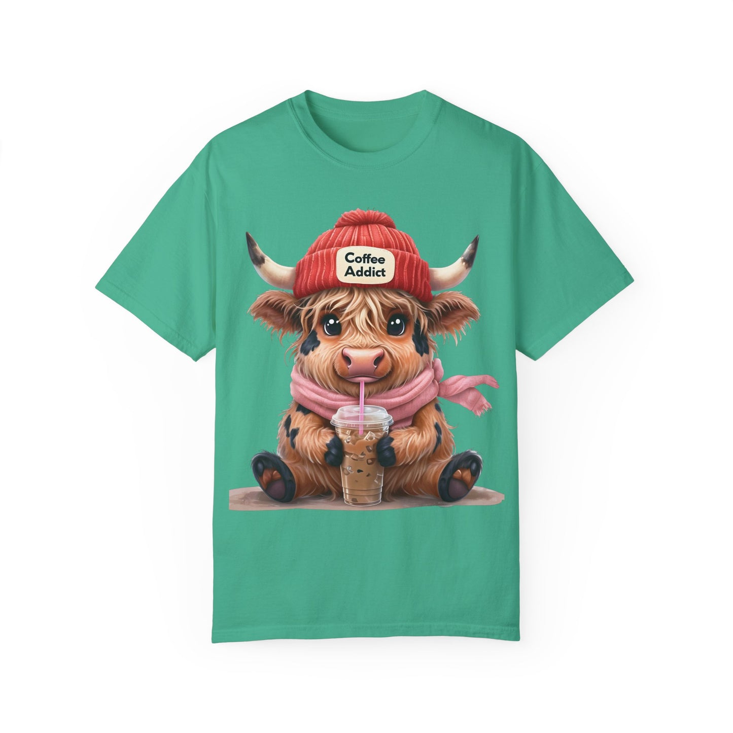 Coffee Addict Highland Cow T-shirt