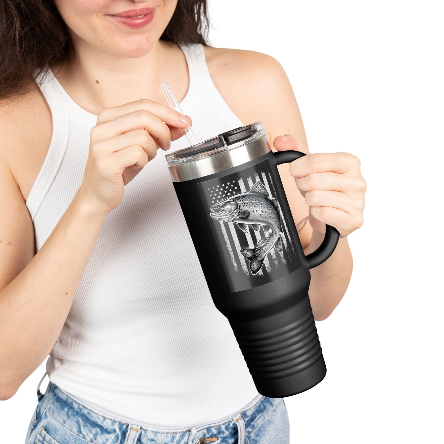 Fishing Flag Insulated Travel Mug