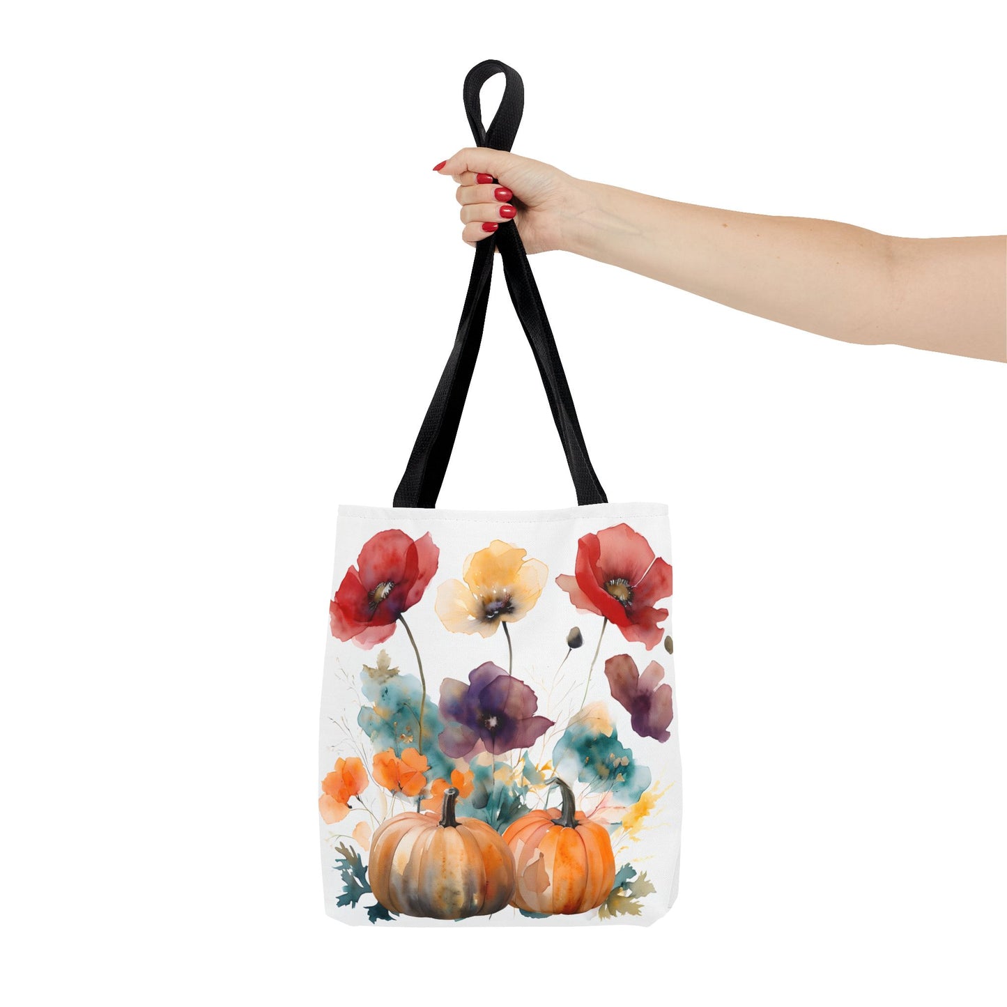 Autumn Floral Tote Bag, Fall Shopper, Flower Gift Bag, Eco-Friendly Carryall, Seasonal Market Tote - Perfect for Thanksgiving & Everyday Use