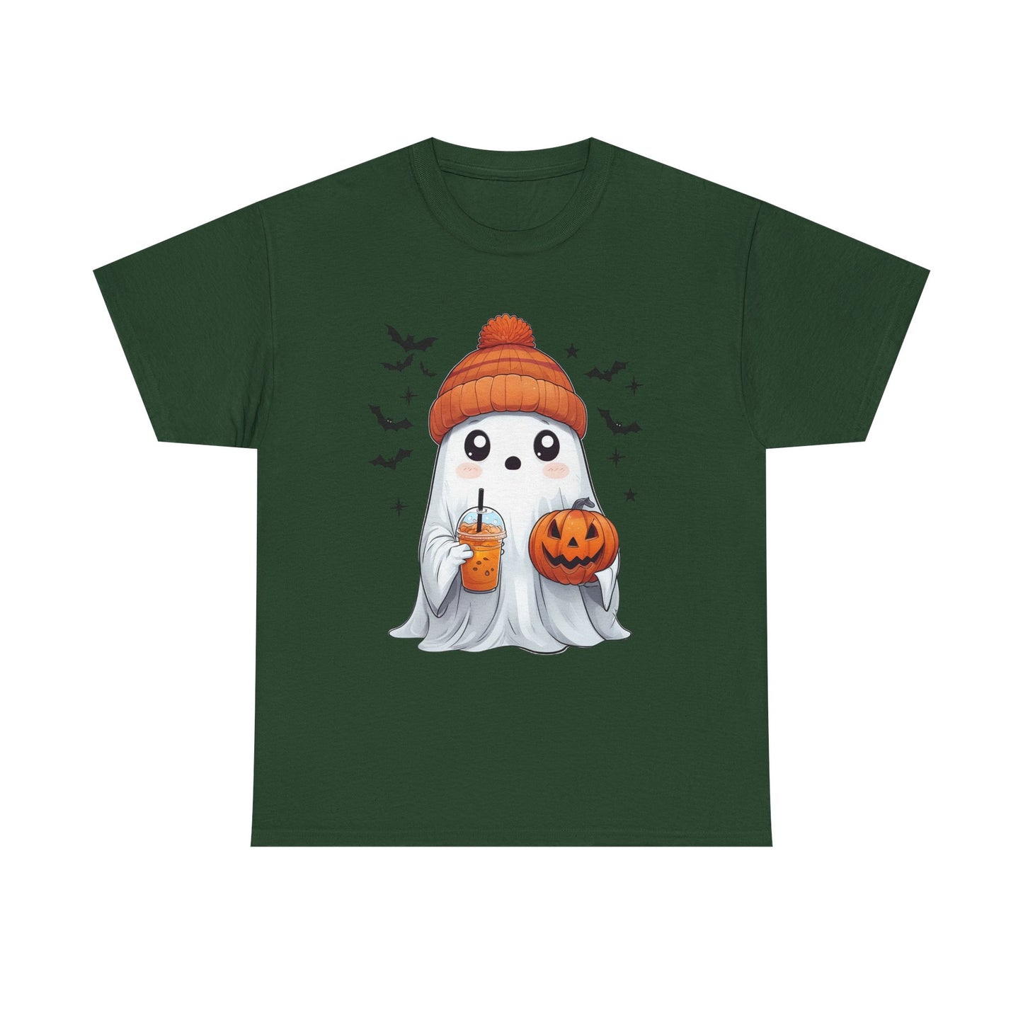 Halloween Ghost Unisex Heavy Cotton Tee, Cute Ghost Shirt, Fall Fashion, Halloween Costume, Spooky Season Apparel, Pumpkin Tee