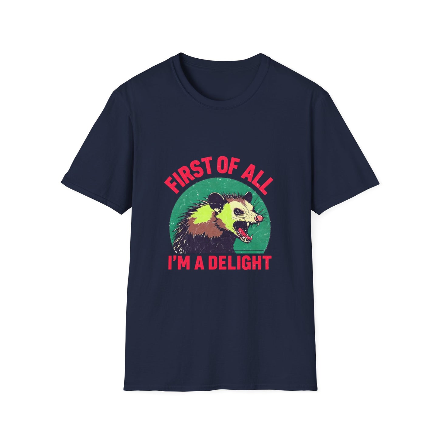 Playful Opossum T-Shirt, Fun Graphic Tee, Funny Animal Shirt, Unisex Softstyle Tee, Unique Gift Idea, Casual Wear