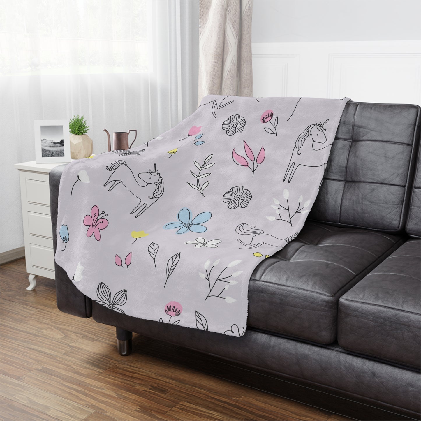 Whimsical Unicorn Minky Blanket | Cozy Throw for Kids, Nursery Decor, Gift for Baby Shower, Soft Blanket for Playtime