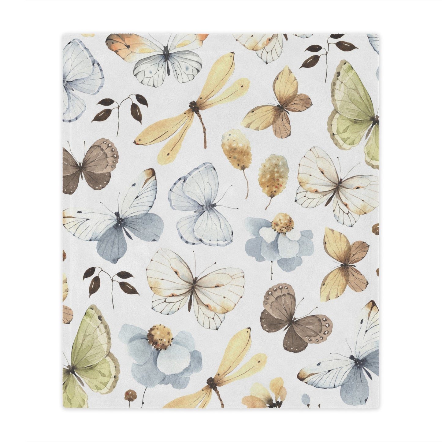 Butterfly Minky Blanket - Cozy Floral Throw, Ideal for Baby Shower, Nursery Decor, Gift for Kids, Soft Plush Blanket