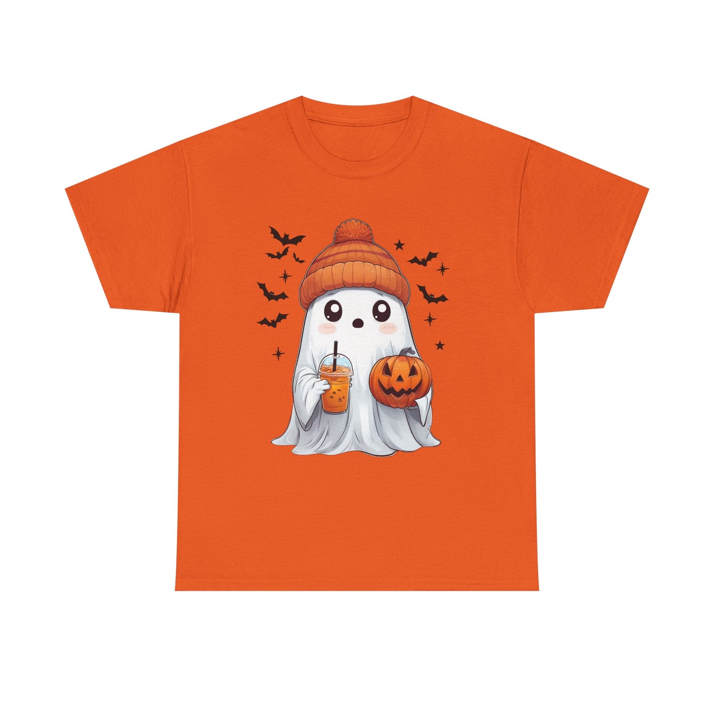 Halloween Ghost Unisex Heavy Cotton Tee, Cute Ghost Shirt, Fall Fashion, Halloween Costume, Spooky Season Apparel, Pumpkin Tee