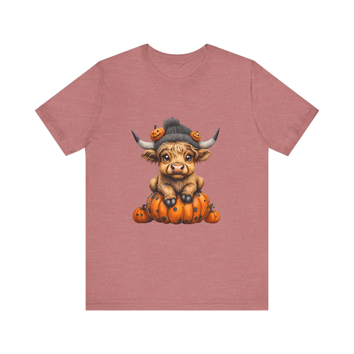 Adorable Halloween Cow T-Shirt, Cute Fall Tee, Pumpkin Farm Shirt, Gift for Animal Lovers, Unisex Halloween Jersey Tee