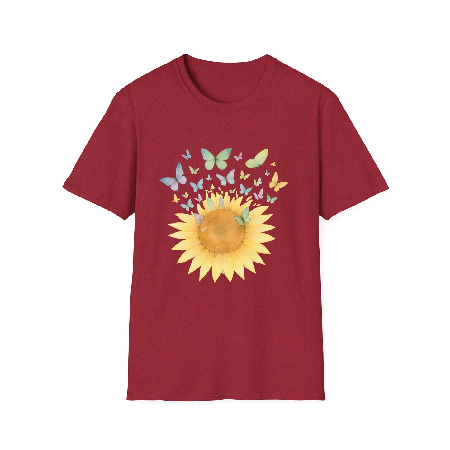 Watercolor Sunflower and Butterflies T-Shirt